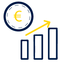 Avantages-fiscaux- graphique croissant avec une pièce en euros - assurance retraite