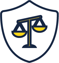 Picto bouclier avec balance de la justice illustrant Assurance protection juridique gan assurances