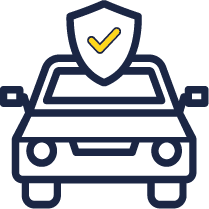 Logo Voiture avec bouclier et check illustrant-Assurance automobile