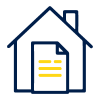 Logo d'une maison avec un papier-Assurance Habitation