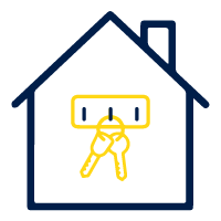 Logo d'une maison avec des clés-Assurance Habitation