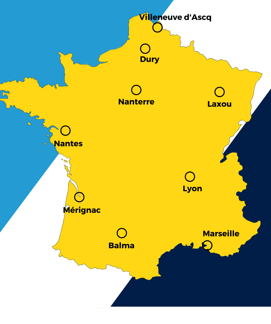carte de france des sites Gan assurances en France