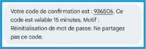 étape 3 - code reçu