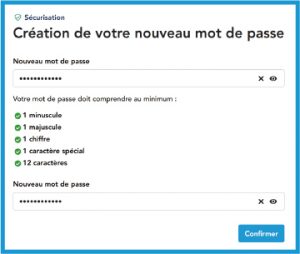 étape 4 - création de votre nouveau mot de passe