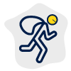 Picto voleur qui court pour garantie Vol assurance evenement